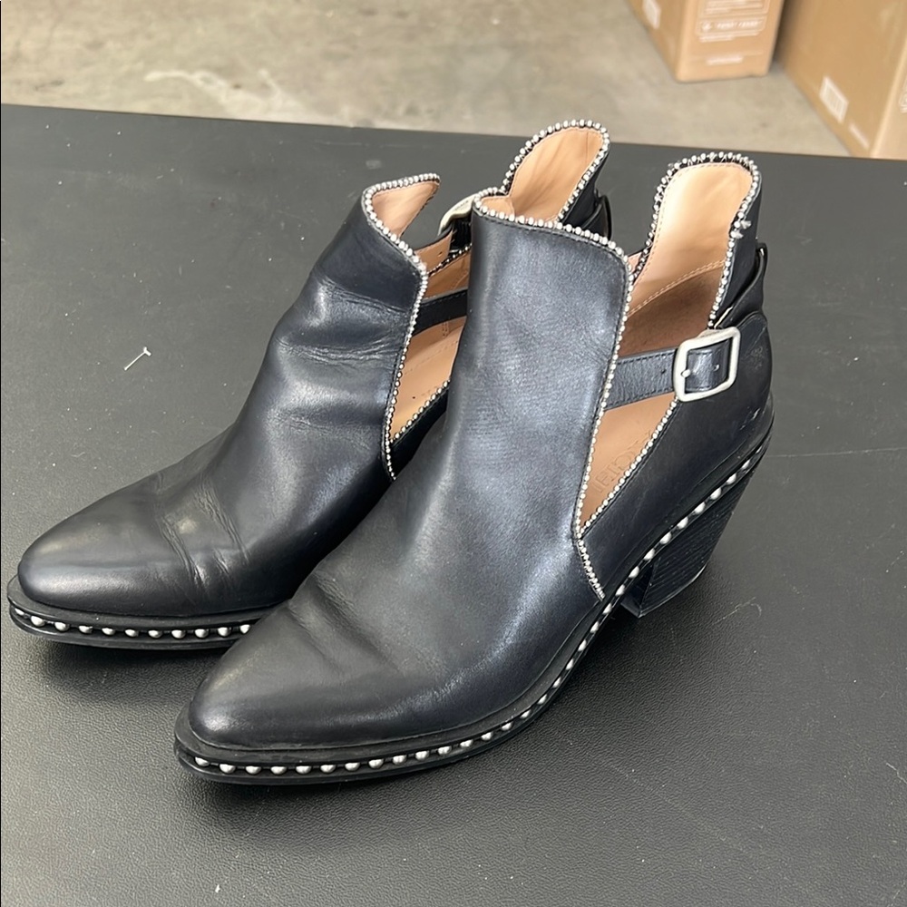 COACH Black Leather Ankle Boots